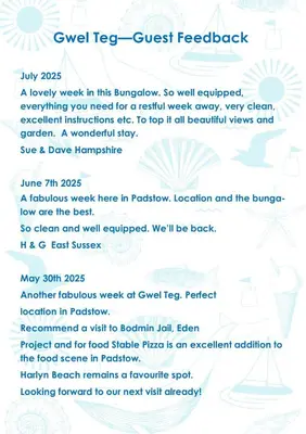 a screenshot of a menu for a food truck queue feedback at Gwel Teg, 30 Egerton Road in Padstow