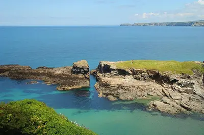 an island in the middle of the ocean at Bellevue, Port Isaac Bay Holidays in Port Isaac