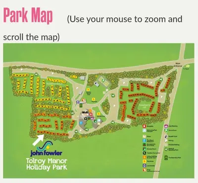 a map of a park map at 3.9. Tudor Court in Hayle