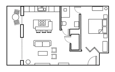 a black and white floor plan of a house at 7 Cliff Edge in Newquay