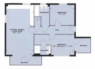 a floor plan of a house at Stunning Apartment, balconies, private beach, coast path in Charlestown