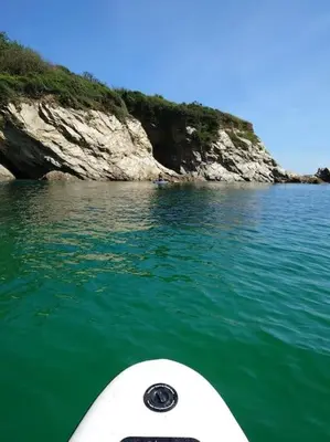a view from the front of a boat in the water at No.7 Perran View in St. Agnes