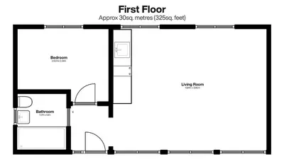 a floor plan of a house at 8 Beach Court in St Ives