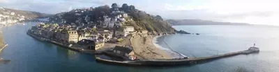 an island in the middle of the water at Looe Holiday Home Cornwall Sleeps 2 Self Catering No Pets in Looe