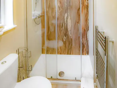 a bathroom with a shower and a toilet at Owl - Uk43447 in Hayle