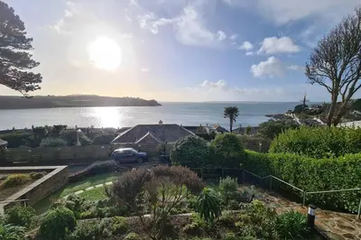 a view of the ocean from a house at Lower Tresulian in Saint Mawes