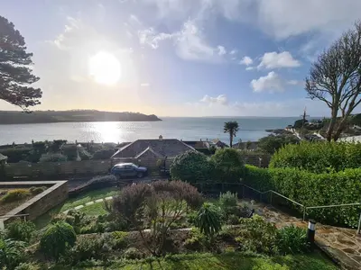 a view of the ocean from a house at Upper Tresulian in Saint Mawes