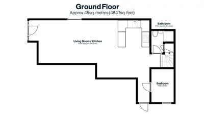 a schematic diagram of the ground floor of a house at The Boathouse in St Ives